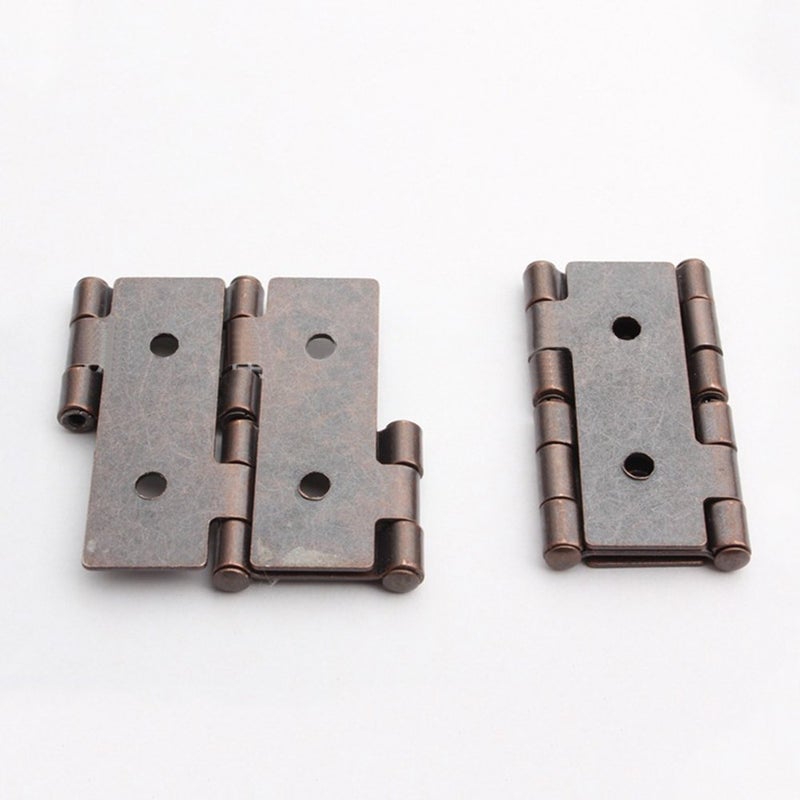 DEEKOUDT 8 Pcs 47x47mm Double Acting Hinges Furniture Folding Screen Hinges, Antique Red - Image 3